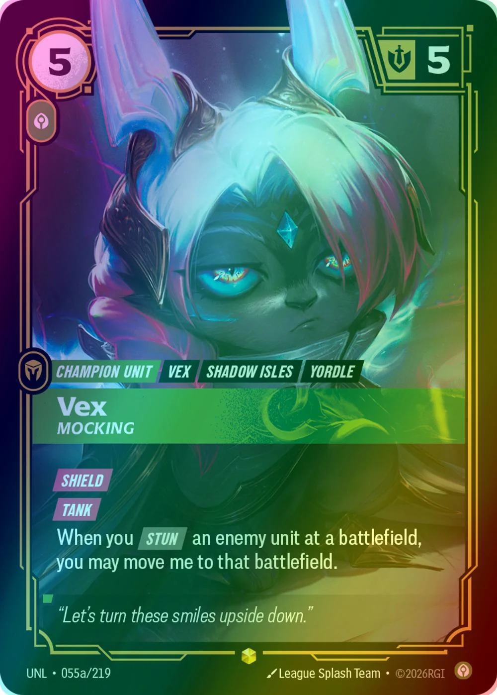 Vex - Mocking (Alternate Art) - 055a/219 [Unleashed] [Foil]