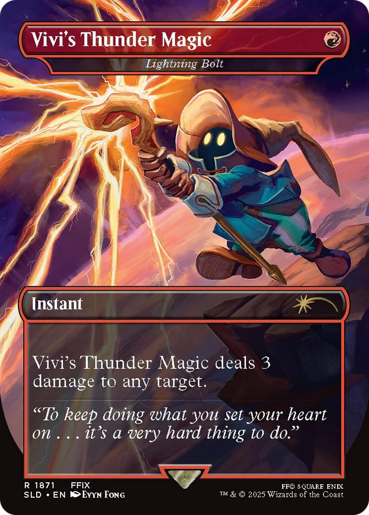 Vivi's Thunder Magic - Lightning Bolt [1871] [Borderless] [FINAL FANTASY: Grimoire] [Secret Lair Drop] [Non-Foil]
