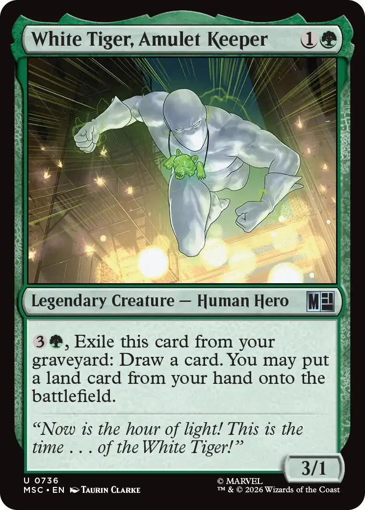 White Tiger, Amulet Keeper [736] [Jumpstart] [Marvel Super Heroes: Commander] [Non-Foil]