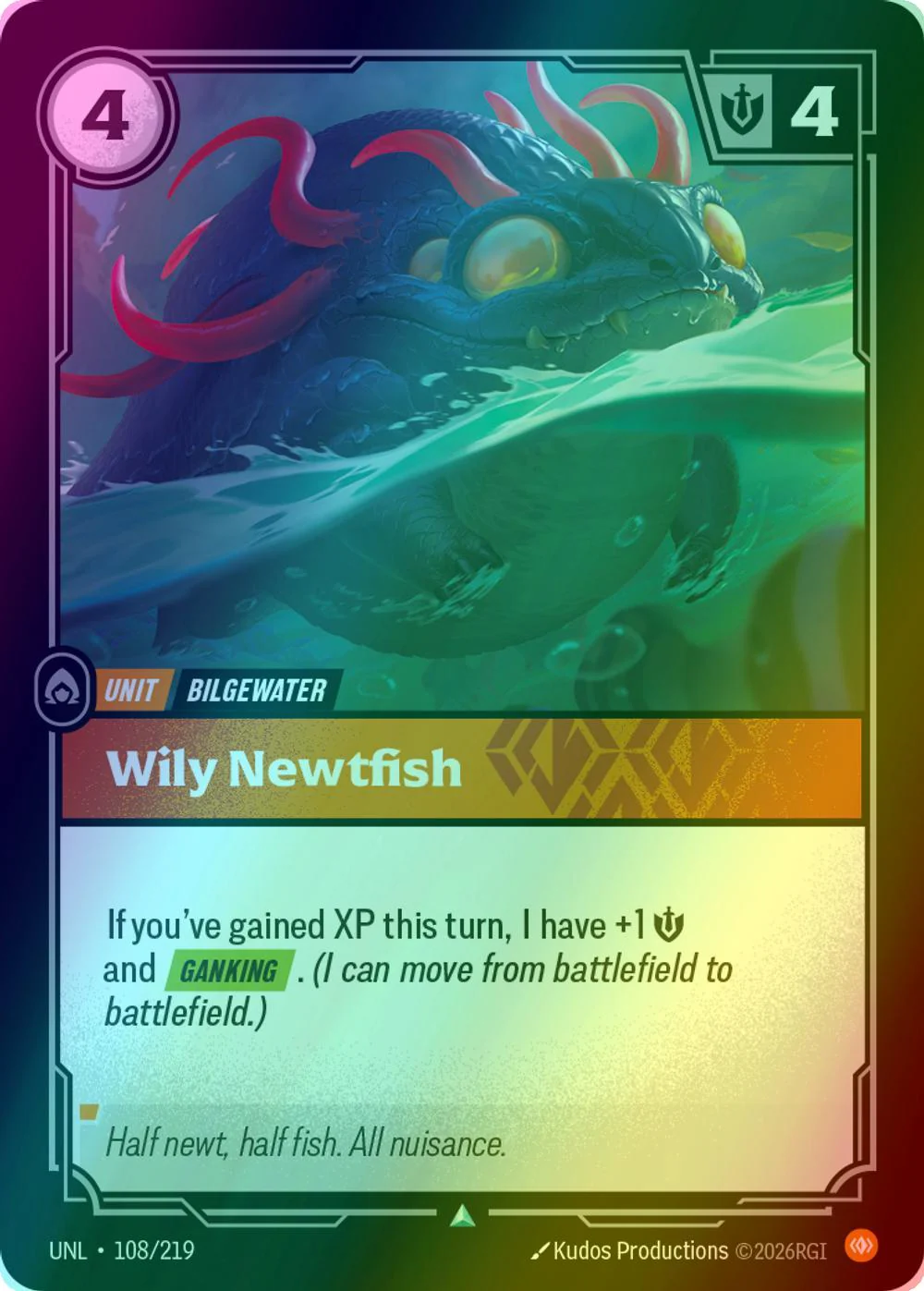 Wily Newtfish - 108/219 [Unleashed] [Foil]