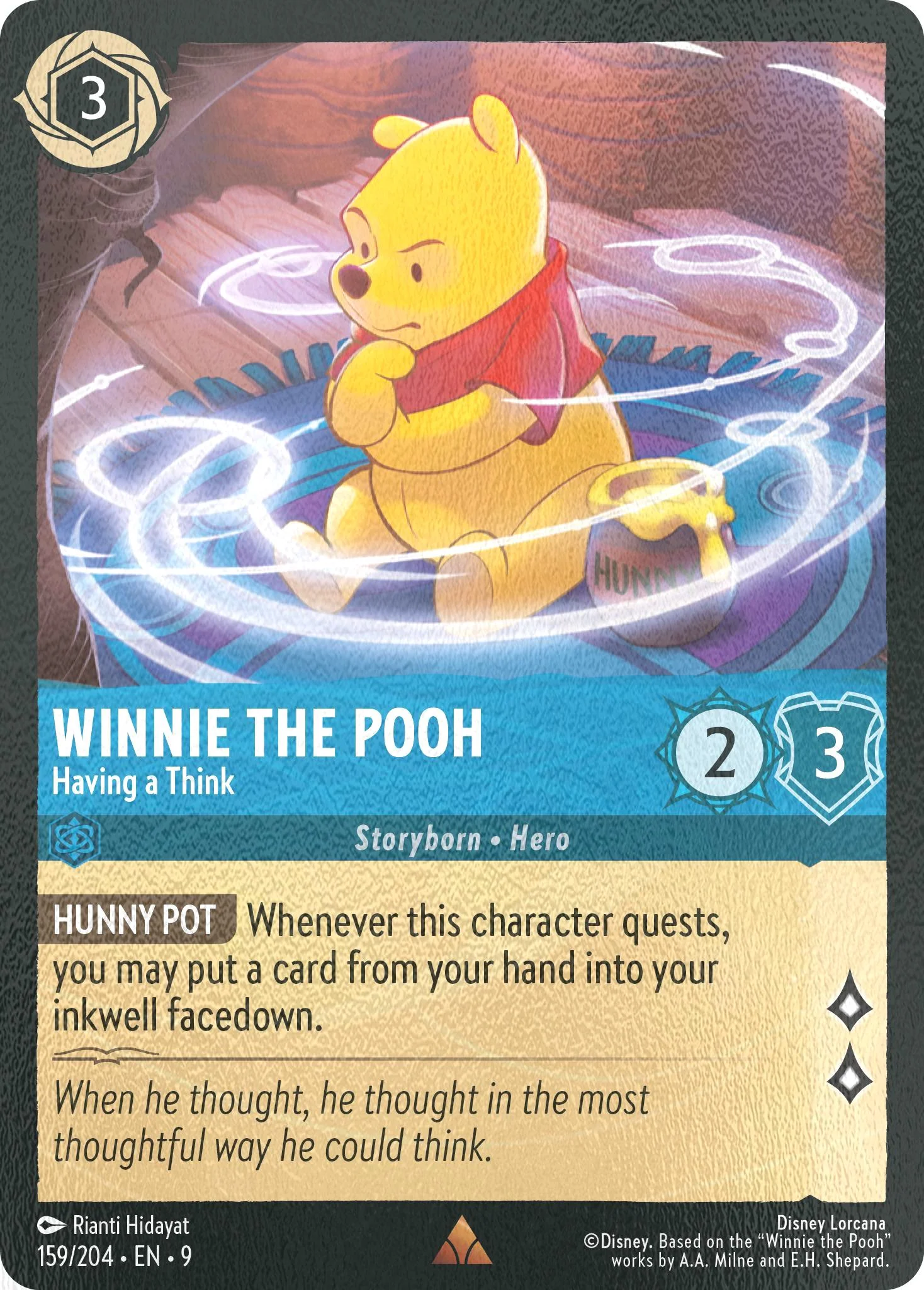 Winnie the Pooh - Having a Think - 159/204 [Fabled] [Cold Foil]