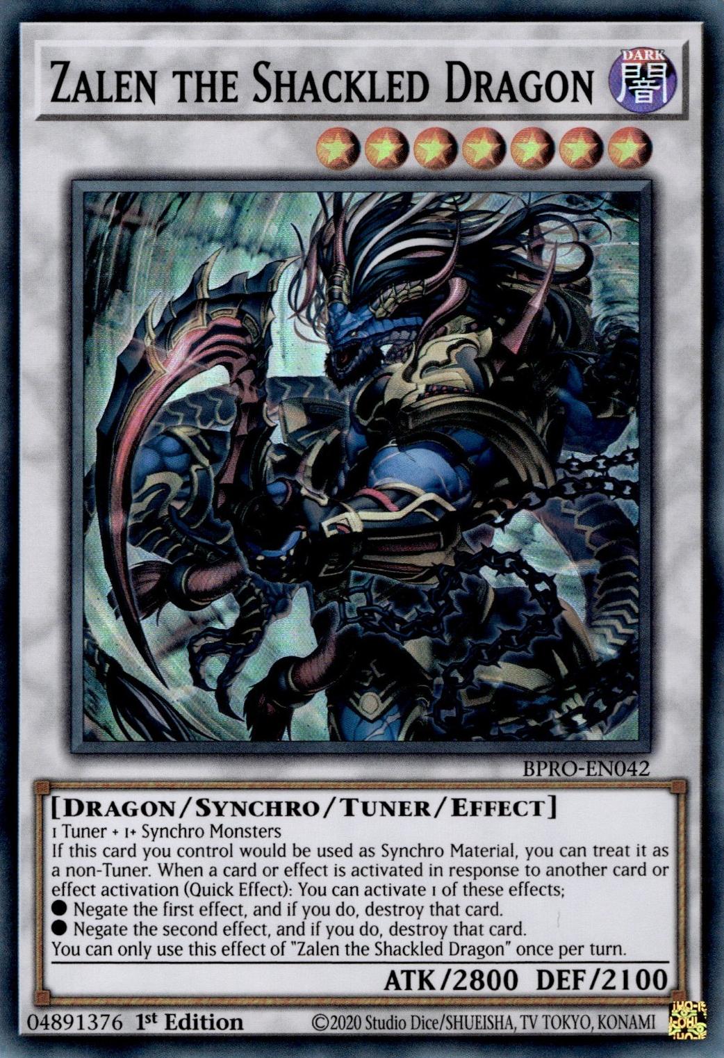 Zalen the Shackled Dragon - BPRO-EN042 - Super Rare - 1st Edition